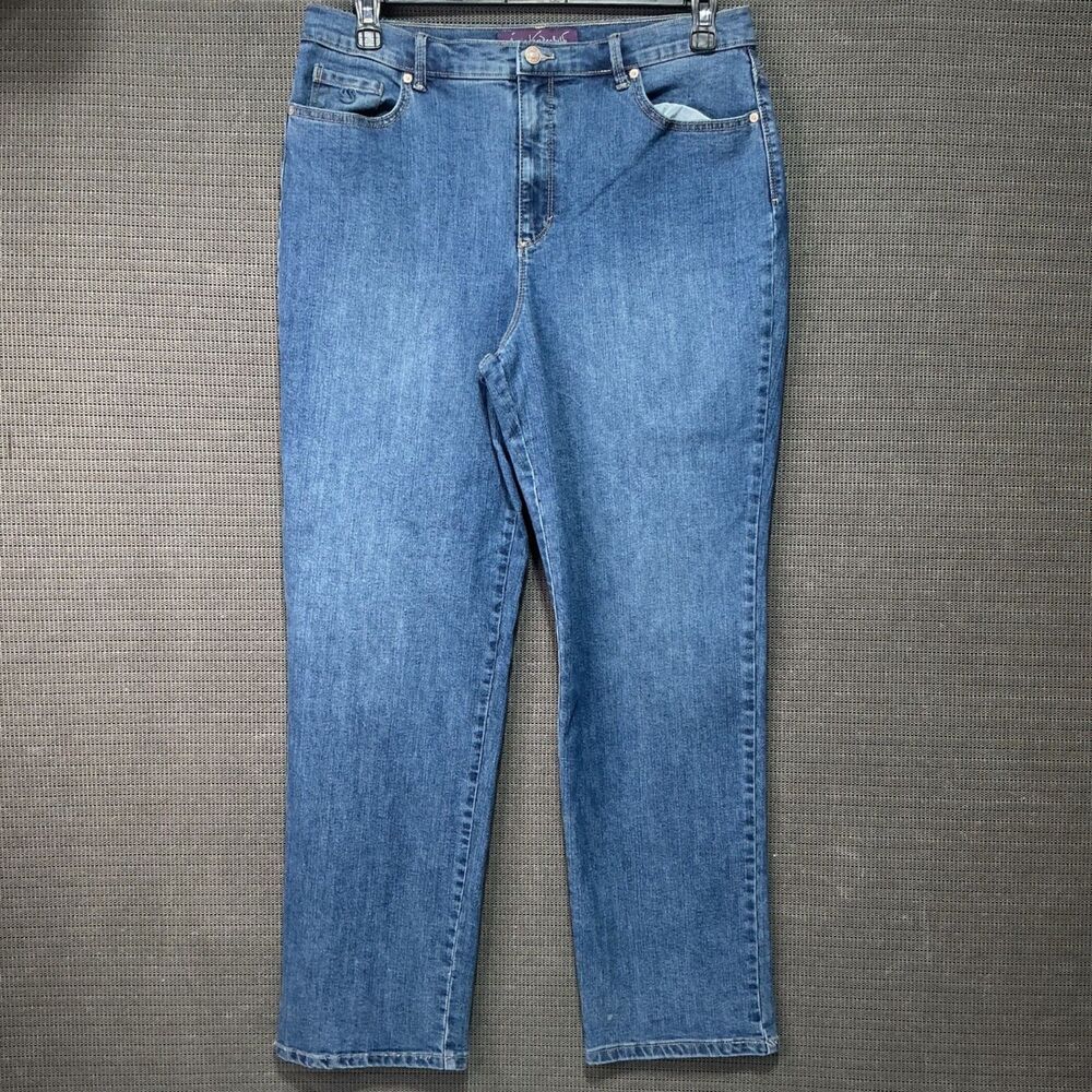 Gloria Vanderbilt Amanda Women's Classic High-Rise Tapered Blue Jeans Size 14